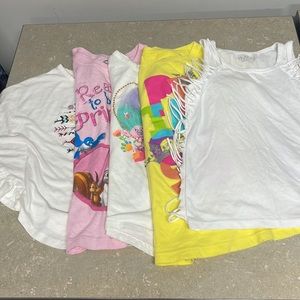 Bundle of FIVE short sleeves, tops for girls, size 5/6 and 6